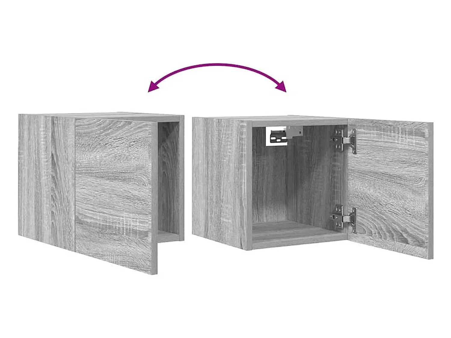 Discount Helloshop26 Móvel de TV multimídia para parede prateleira para TV aparador armário para TV sala de jantar sala de estar quarto 4 peças Sonoma 30,5 x 30 x 30 cm cinza 02_0029088 Cinzento
