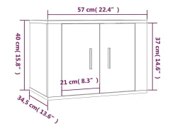 Móvel De Tv|Helloshop26 Móvel de TV multimídia para parede prateleira para TV aparador para TV para sala de jantar sala de estar quarto 2 peças Sonoma 57 x 34,5 x 40 cm cinza 02_0029015 Cinzento