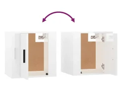 Móvel De Tv|Helloshop26 Móvel de TV multimídia para parede prateleira para TV armário para TV sala de jantar sala de estar quarto 2 peças brilhante 40 x 34,5 x 40 cm 02_0028947 Branco