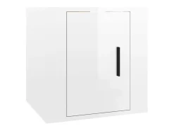 Móvel De Tv|Helloshop26 Móvel de TV multimídia para parede prateleira para TV armário para TV sala de jantar sala de estar quarto 2 peças brilhante 40 x 34,5 x 40 cm 02_0028947 Branco