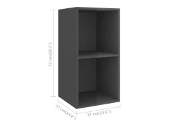 Móvel De Tv|Helloshop26 Móvel de TV multimídia para parede prateleira para TV aparador para TV sala de jantar sala de estar quarto 4 peças madeira engenheirada brilhante cinza 02_0029067 Castanho