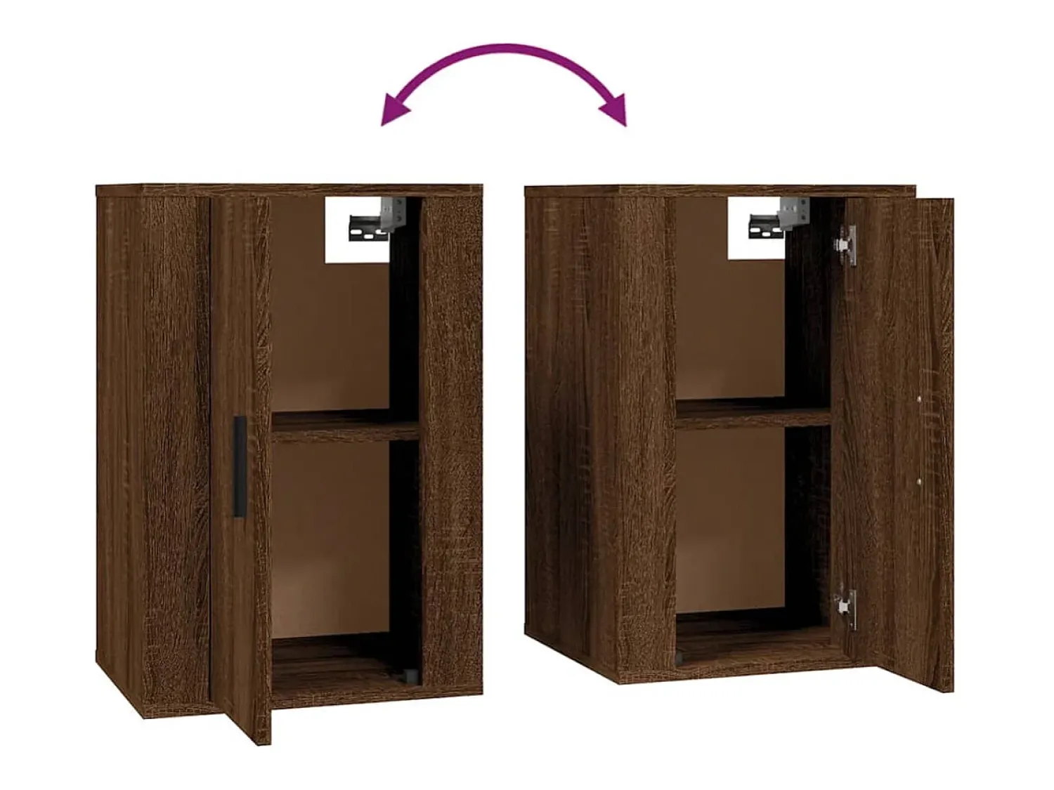 Móvel De Tv*Helloshop26 Móvel de TV multimídia para parede prateleira para TV aparador para TV para sala de jantar sala de estar quarto 2 peças carvalho 40 x 34,5 x 60 cm marrom 02_0028968 Castanho