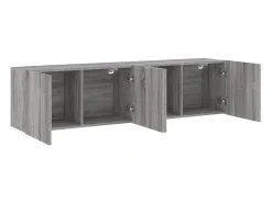 Helloshop26 Móvel de TV multimídia para parede prateleira para TV armário para TV sala de jantar sala de estar quarto 2 peças Sonoma 80 x 30 x 41 cm cinza 02_0029017^ Móvel De Tv
