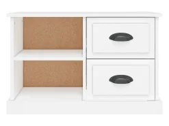 Móvel De Tv|Helloshop26 Móvel de TV multimídia prateleira de televisão televisão buffet sala de jantar sala de estar quarto 73 x 35,5 x 47,5 cm madeira de engenharia branca 02_0026199 Branco