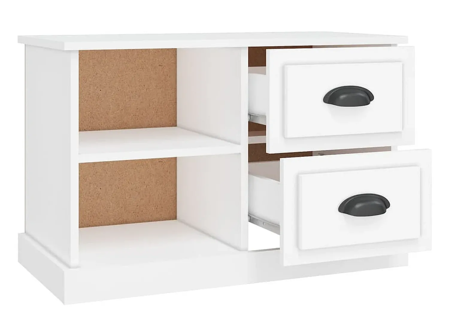 Móvel De Tv|Helloshop26 Móvel de TV multimídia prateleira de televisão televisão buffet sala de jantar sala de estar quarto 73 x 35,5 x 47,5 cm madeira de engenharia branca 02_0026199 Branco
