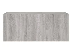New Helloshop26 Móvel de TV multimídia prateleira de TV aparador de TV sala de jantar sala de estar quarto parede com luzes LED sonoma 100 x 35 x 41 cm cinza 02_0028038 Cinzento