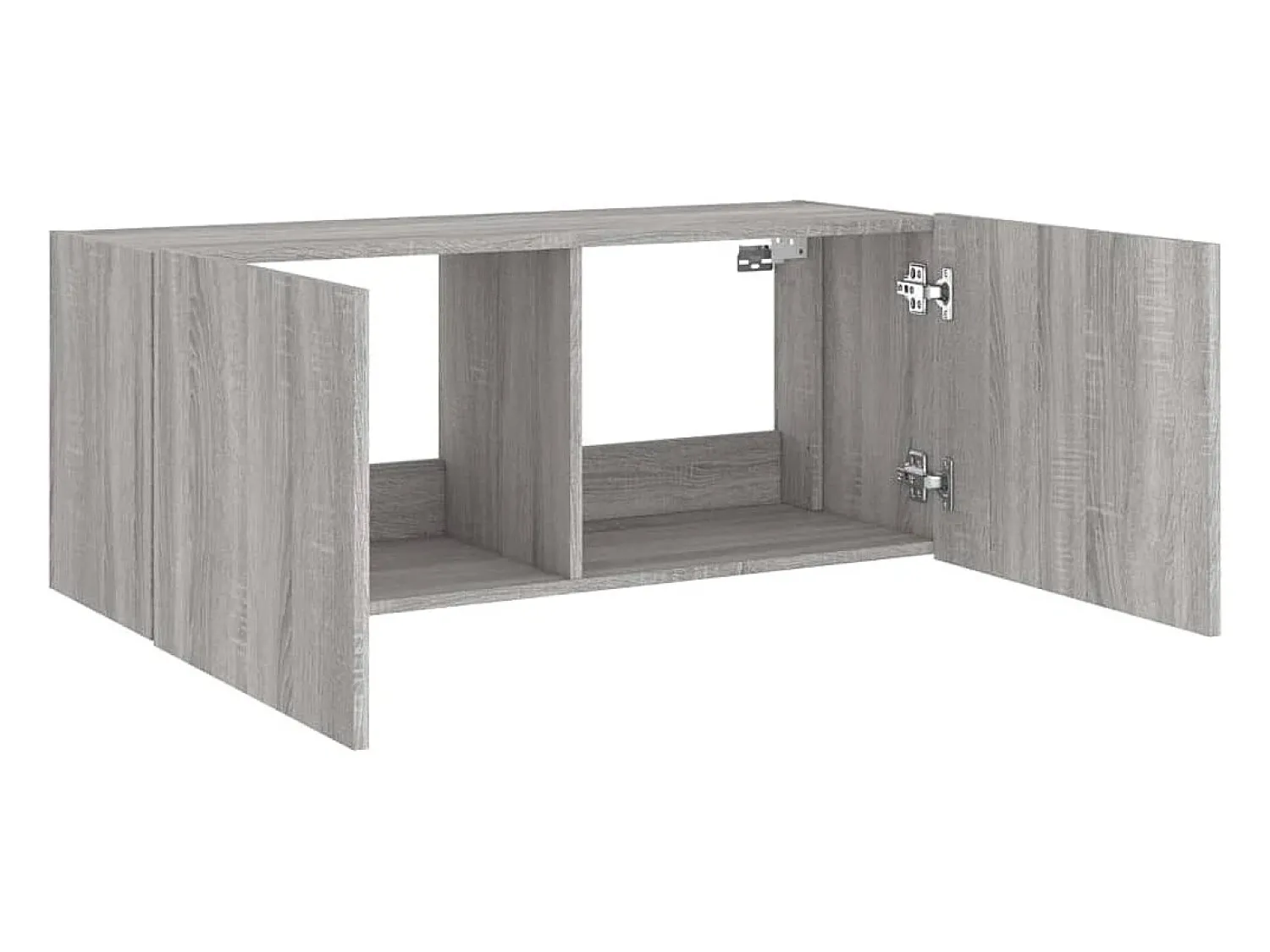 New Helloshop26 Móvel de TV multimídia prateleira de TV aparador de TV sala de jantar sala de estar quarto parede com luzes LED sonoma 100 x 35 x 41 cm cinza 02_0028038 Cinzento