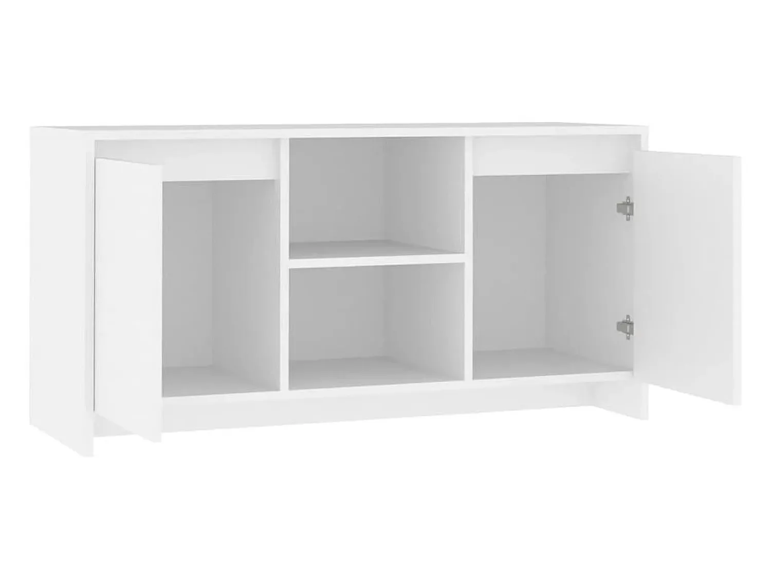 Móvel De Tv*Helloshop26 Móvel de TV multimídia prateleira de televisão televisão buffet sala de jantar sala de estar quarto 102 x 37,5 x 52,5 cm madeira trabalhada branca 02_0025610 Branco