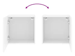 Móvel De Tv|Helloshop26 Móvel de TV multimídia prateleira de TV aparador de TV sala de jantar sala de estar quarto parede 405 x 30 x 40 cm madeira de engenharia branca 02_0027780 Branco