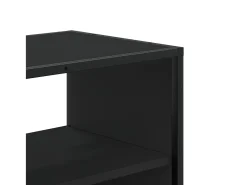 Móvel De Tv|Helloshop26 Móvel de TV multimídia prateleira de televisão televisão buffet sala de jantar sala de estar quarto 100 x 31 x 39,5 cm madeira trabalhada e metal 02_0025440 Preto