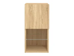 Móvel De Tv*Helloshop26 Móvel de TV multimídia prateleira de TV aparador de TV sala de jantar sala de estar quarto com luzes LED 2 peças carvalho Sonoma 305 x 30 x 60 cm marrom 02_0028873 Castanho