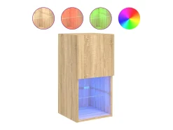 Móvel De Tv*Helloshop26 Móvel de TV multimídia prateleira de TV aparador de TV sala de jantar sala de estar quarto com luzes LED 2 peças carvalho Sonoma 305 x 30 x 60 cm marrom 02_0028873 Castanho