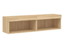 New Helloshop26 Móvel de TV multimídia Prateleira de TV Aparador de TV Sala de jantar Sala de estar Quarto com luzes LED 2 peças Carvalho Sonoma 60 x 30 x 30 cm marrom 02_0028877 Castanho