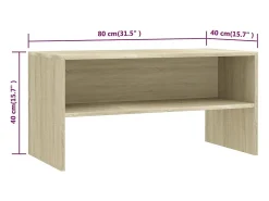Clearance Helloshop26 Móvel de TV multimídia prateleira de televisão televisão buffet sala de jantar sala de estar quarto carvalho sonoma 80 x 40 x 40 cm madeira maciça marrom 02_0027552 Castanho