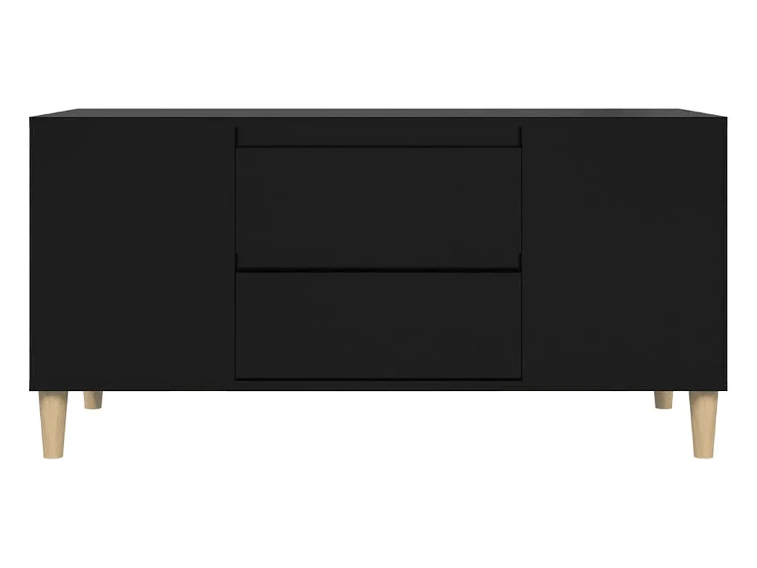 Clearance Helloshop26 Móvel de TV multimídia prateleira de televisão televisão buffet sala de jantar sala de estar quarto 102 x 44,5 x 50 cm madeira trabalhada preta 02_0025623 Preto
