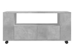 Helloshop26 Móvel de TV multimídia prateleira de televisão televisão buffet sala de jantar sala de estar quarto 102 x 34,5 x 43 cm madeira trabalhada cinza 02_0025560^ Móvel De Tv