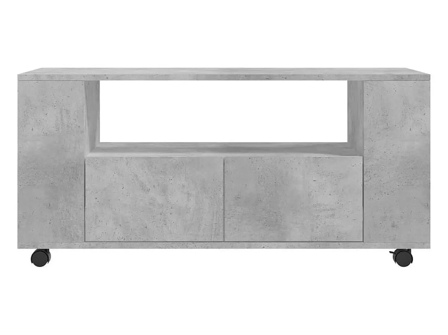 Helloshop26 Móvel de TV multimídia prateleira de televisão televisão buffet sala de jantar sala de estar quarto 102 x 34,5 x 43 cm madeira trabalhada cinza 02_0025560^ Móvel De Tv