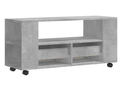 Helloshop26 Móvel de TV multimídia prateleira de televisão televisão buffet sala de jantar sala de estar quarto 102 x 34,5 x 43 cm madeira trabalhada cinza 02_0025560^ Móvel De Tv