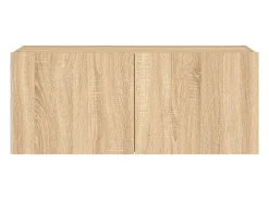 Móvel De Tv|Helloshop26 Móvel de TV multimídia prateleira de TV aparador de TV sala de jantar sala de estar quarto parede com luzes LED carvalho sonoma 100 x 35 x 41 cm marrom 02_0028005 Castanho