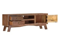Best Helloshop26 Móvel de TV multimídia prateleira de televisão televisão buffet sala de jantar sala de estar quarto 110 x 30 x 40 cm madeira de mangueira crua marrom 02_0025717 Castanho