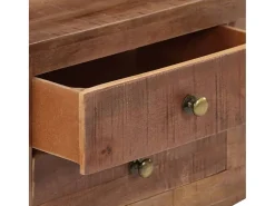 Best Helloshop26 Móvel de TV multimídia prateleira de televisão televisão buffet sala de jantar sala de estar quarto 110 x 30 x 40 cm madeira de mangueira crua marrom 02_0025717 Castanho