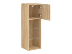 Móvel De Tv*Helloshop26 Móvel de TV multimídia prateleira de TV aparador de TV sala de jantar sala de estar quarto com luzes LED 2 peças carvalho Sonoma 305 x 30 x 90 cm marrom 02_0028874 Castanho