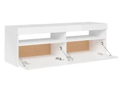 Helloshop26 Móvel de TV multimídia Prateleira de TV televisão buffet sala de jantar sala de estar quarto com luzes LED brilhantes 120 x 35 x 40 cm 02_0026636^ Móvel De Tv