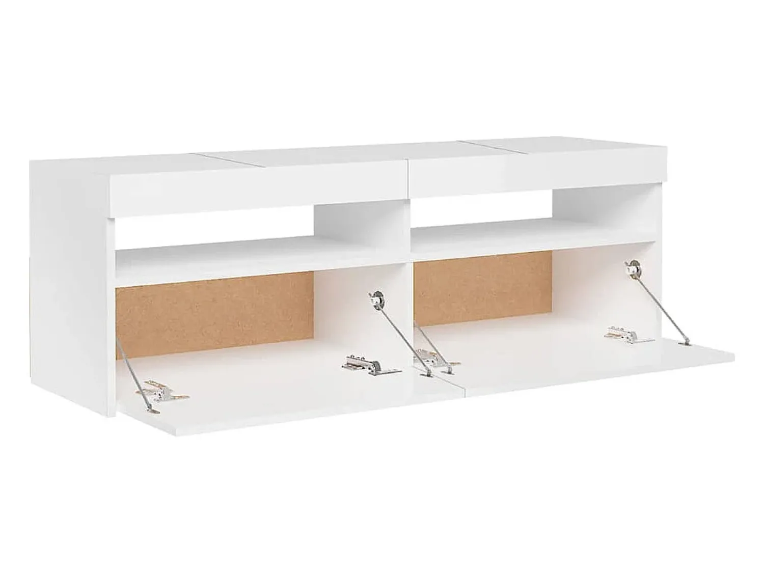 Helloshop26 Móvel de TV multimídia Prateleira de TV televisão buffet sala de jantar sala de estar quarto com luzes LED brilhantes 120 x 35 x 40 cm 02_0026636^ Móvel De Tv