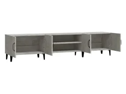 Móvel De Tv|Helloshop26 Móvel de TV multimídia prateleira de televisão televisão buffet sala de jantar sala de estar quarto 180 x 31,5 x 40 cm madeira trabalhada cinza 02_0026093 Castanho