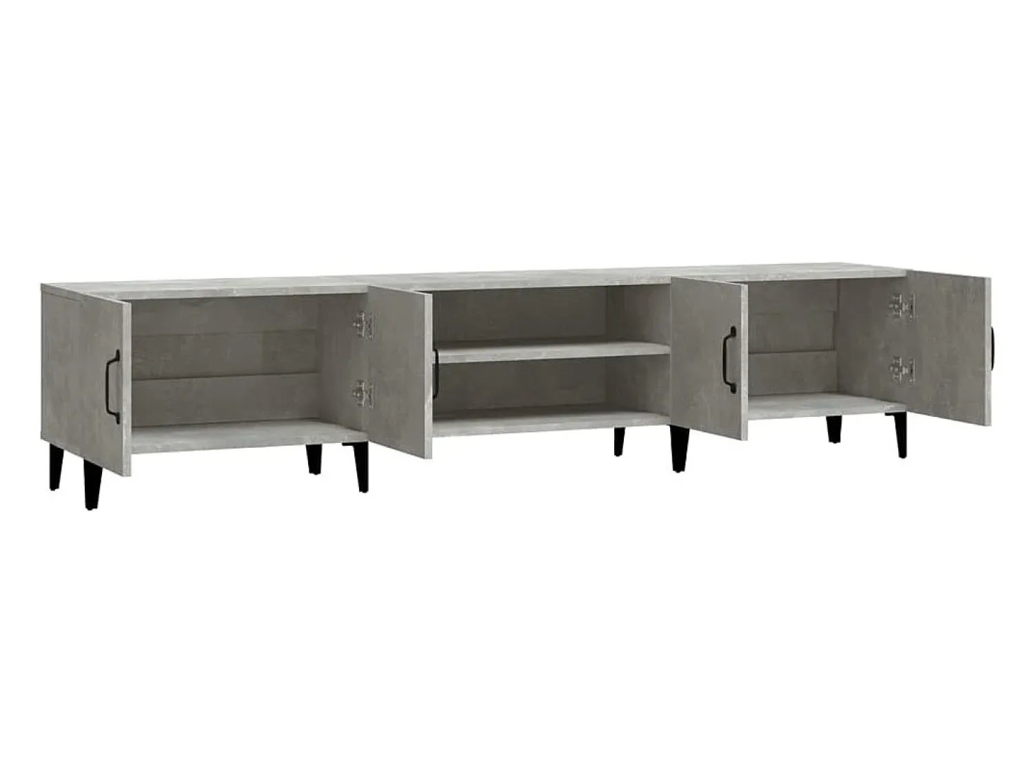 Móvel De Tv|Helloshop26 Móvel de TV multimídia prateleira de televisão televisão buffet sala de jantar sala de estar quarto 180 x 31,5 x 40 cm madeira trabalhada cinza 02_0026093 Castanho