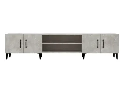 Móvel De Tv|Helloshop26 Móvel de TV multimídia prateleira de televisão televisão buffet sala de jantar sala de estar quarto 180 x 31,5 x 40 cm madeira trabalhada cinza 02_0026093 Castanho