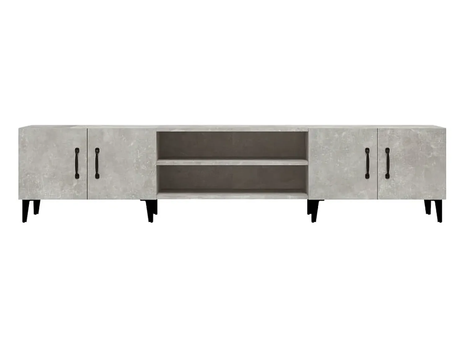 Móvel De Tv|Helloshop26 Móvel de TV multimídia prateleira de televisão televisão buffet sala de jantar sala de estar quarto 180 x 31,5 x 40 cm madeira trabalhada cinza 02_0026093 Castanho