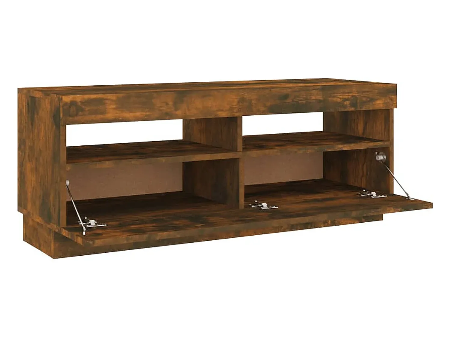Móvel De Tv*Helloshop26 Móvel de TV multimídia prateleira de televisão televisão buffet sala de jantar sala de estar quarto com luzes LED carvalho fumê 100 x 35 x 40 cm marrom 02_0026712 Castanho