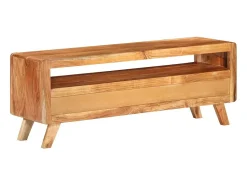 Móvel De Tv|Helloshop26 Móvel de TV multimídia prateleira de televisão televisão buffet sala de jantar sala de estar quarto 110 x 30 x 40 cm madeira de acácia maciça marrom 02_0025714 Castanho