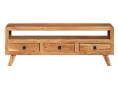 Móvel De Tv|Helloshop26 Móvel de TV multimídia prateleira de televisão televisão buffet sala de jantar sala de estar quarto 110 x 30 x 40 cm madeira de acácia maciça marrom 02_0025714 Castanho