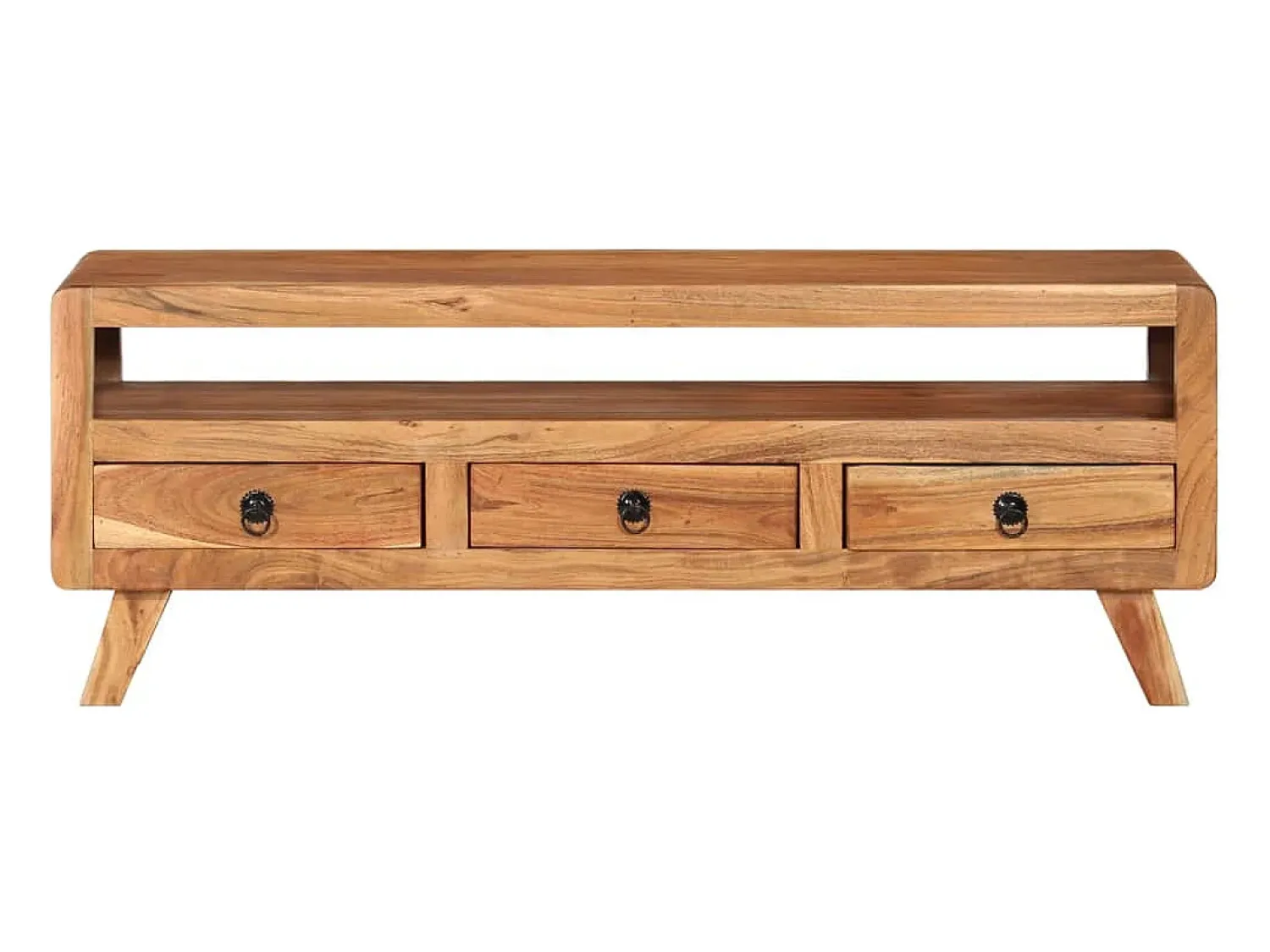 Móvel De Tv|Helloshop26 Móvel de TV multimídia prateleira de televisão televisão buffet sala de jantar sala de estar quarto 110 x 30 x 40 cm madeira de acácia maciça marrom 02_0025714 Castanho
