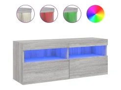 Móvel De Tv*Helloshop26 Móvel de TV multimídia prateleira de TV aparador de TV sala de jantar sala de estar quarto parede com luzes LED sonoma 100 x 30 x 40 cm cinza 02_0028032 Cinzento