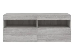 Móvel De Tv*Helloshop26 Móvel de TV multimídia prateleira de TV aparador de TV sala de jantar sala de estar quarto parede com luzes LED sonoma 100 x 30 x 40 cm cinza 02_0028032 Cinzento