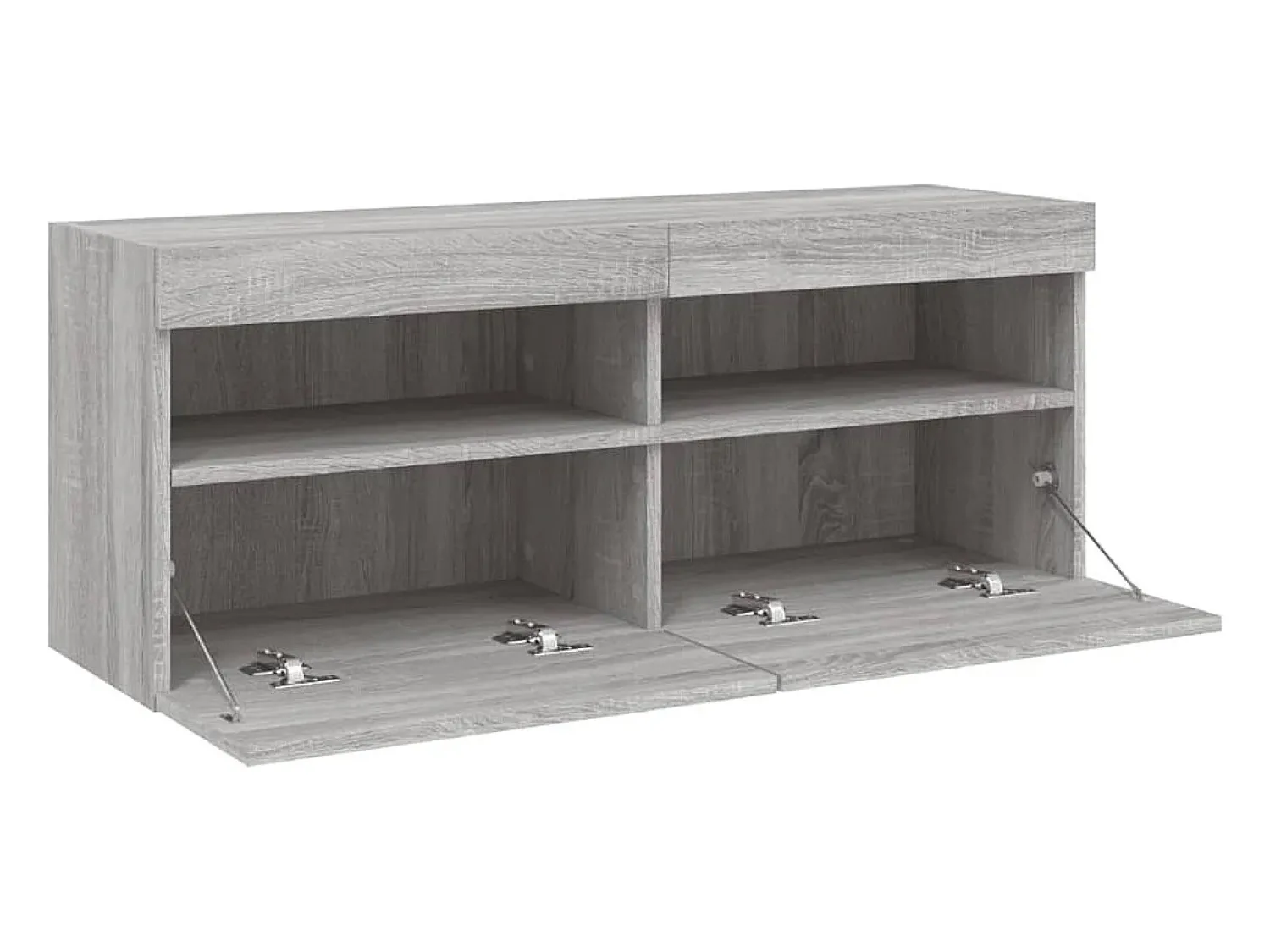 Móvel De Tv*Helloshop26 Móvel de TV multimídia prateleira de TV aparador de TV sala de jantar sala de estar quarto parede com luzes LED sonoma 100 x 30 x 40 cm cinza 02_0028032 Cinzento