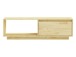 Móvel De Tv|Helloshop26 Móvel de TV multimídia prateleira de televisão televisão buffet sala de jantar sala de estar quarto 110 x 30 x 33,5 cm madeira maciça de pinho marrom 02_0025706 Castanho