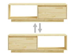 Móvel De Tv|Helloshop26 Móvel de TV multimídia prateleira de televisão televisão buffet sala de jantar sala de estar quarto 110 x 30 x 33,5 cm madeira maciça de pinho marrom 02_0025706 Castanho