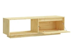 Móvel De Tv|Helloshop26 Móvel de TV multimídia prateleira de televisão televisão buffet sala de jantar sala de estar quarto 110 x 30 x 33,5 cm madeira maciça de pinho marrom 02_0025706 Castanho