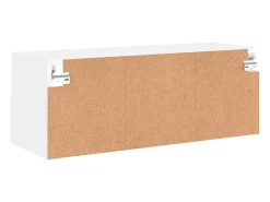 Móvel De Tv|Helloshop26 Móvel de TV multimídia prateleira de TV aparador de TV sala de jantar sala de estar quarto montado na parede 80 x 30 x 30 cm madeira de engenharia branca 02_0027799 Branco