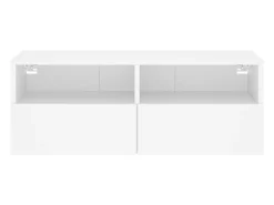 Móvel De Tv|Helloshop26 Móvel de TV multimídia prateleira de TV aparador de TV sala de jantar sala de estar quarto montado na parede 80 x 30 x 30 cm madeira de engenharia branca 02_0027799 Branco