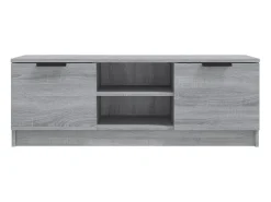 Móvel De Tv*Helloshop26 Móvel de TV multimídia prateleira de televisão televisão buffet sala de jantar sala de estar quarto sonoma 102 x 35 x 36,5 cm madeira trabalhada cinza 02_0028349 Castanho