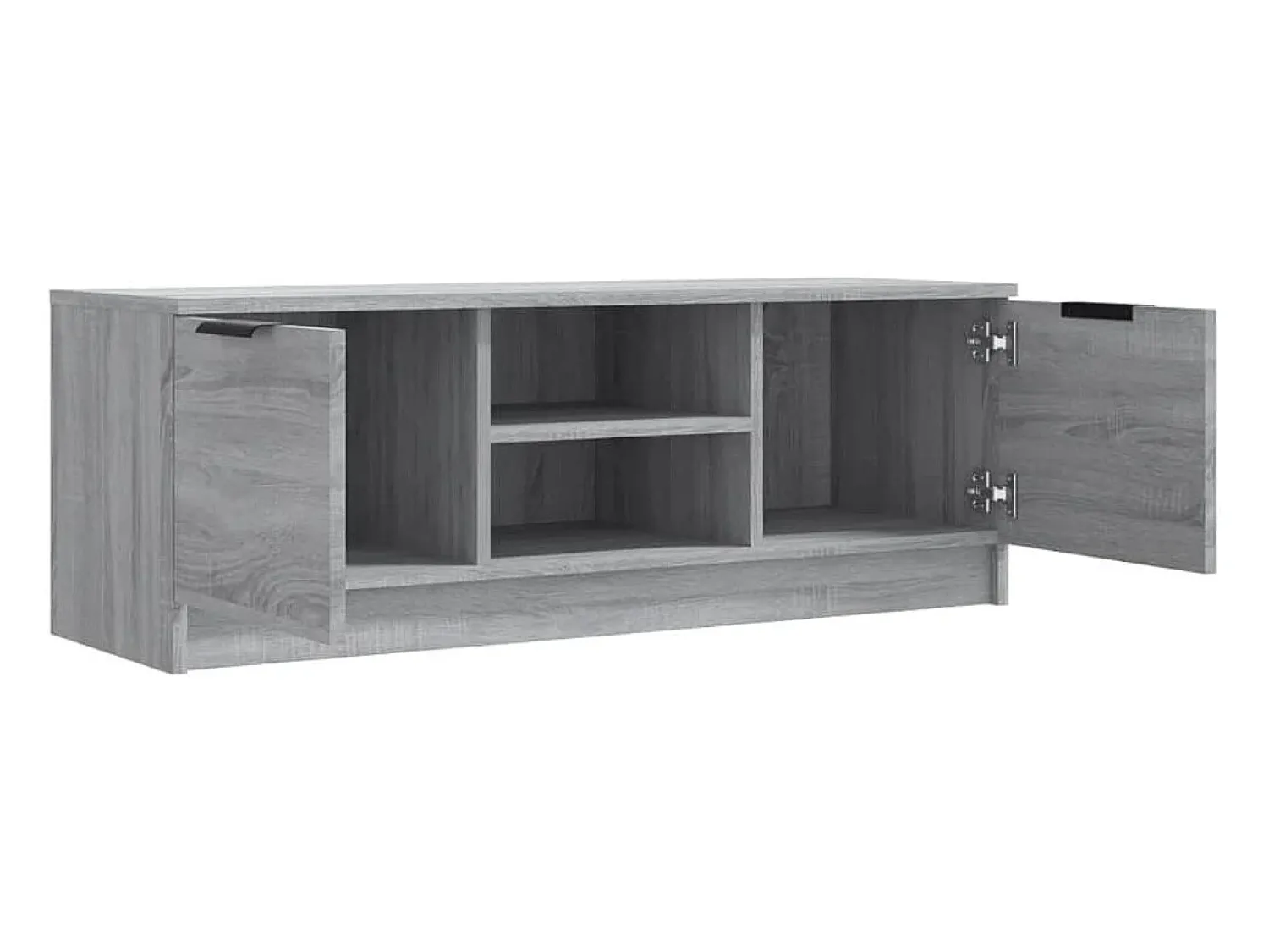 Móvel De Tv*Helloshop26 Móvel de TV multimídia prateleira de televisão televisão buffet sala de jantar sala de estar quarto sonoma 102 x 35 x 36,5 cm madeira trabalhada cinza 02_0028349 Castanho