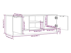 Móvel De Tv*Helloshop26 Móvel de TV multimídia prateleira de televisão televisão buffet sala de jantar sala de estar quarto sonoma 102 x 35 x 36,5 cm madeira trabalhada cinza 02_0028349 Castanho