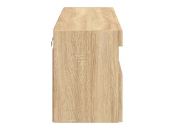 Móvel De Tv*Helloshop26 Móvel de TV multimídia prateleira de TV aparador de TV sala de jantar sala de estar quarto parede com luzes LED carvalho sonoma 100 x 30 x 40 cm marrom 02_0027999 Castanho