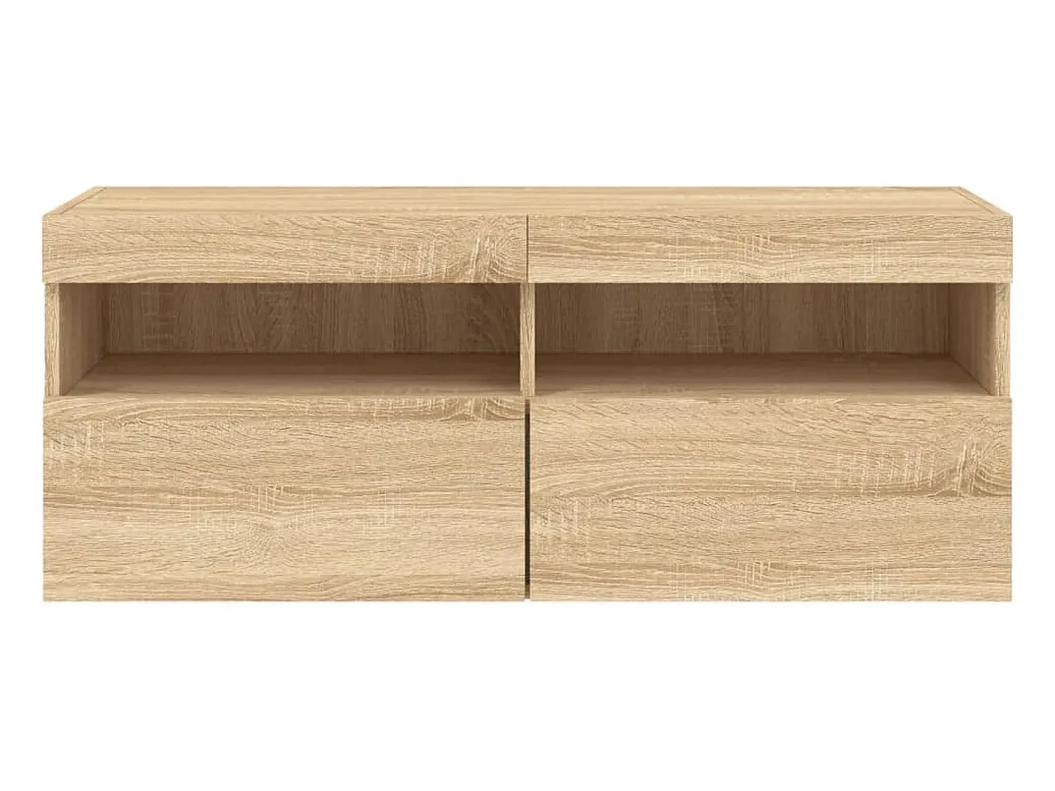 Móvel De Tv*Helloshop26 Móvel de TV multimídia prateleira de TV aparador de TV sala de jantar sala de estar quarto parede com luzes LED carvalho sonoma 100 x 30 x 40 cm marrom 02_0027999 Castanho