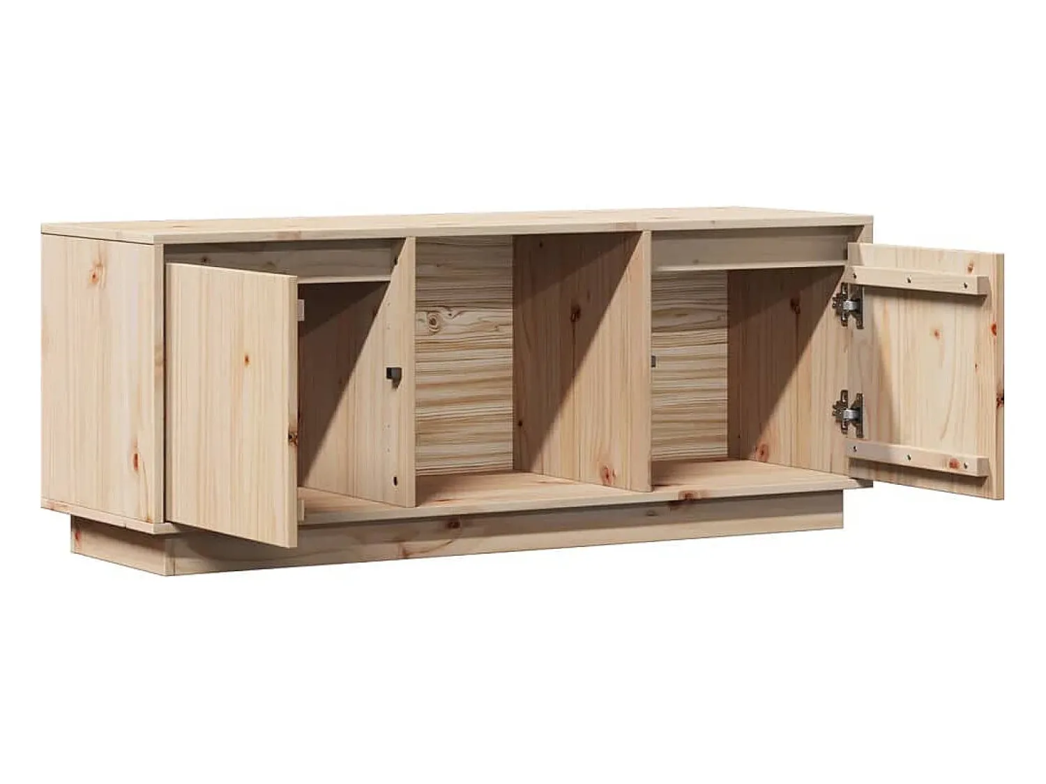 Móvel De Tv|Helloshop26 Móvel de TV multimídia prateleira de televisão televisão buffet sala de jantar sala de estar quarto 110,5 x 35 x 44 cm madeira maciça de pinho marrom 02_0025776 Castanho